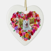 Aangepaste Foto Hond Mama Moederdag Rozen Hart Keramisch Ornament (Rechts)