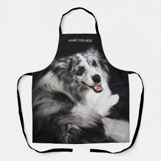 Aangepaste Foto Hond met Naam Schort (Voorkant)