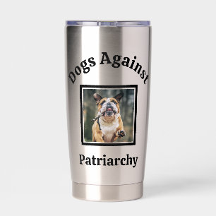 Aangepaste foto hond moeder politieke koffieliefhe geïsoleerde drinkbeker
