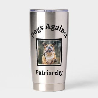 Aangepaste foto hond moeder politieke koffieliefhe geïsoleerde drinkbeker