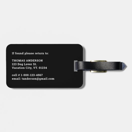 Aangepaste Foto Hond Pet Puppy Gepersonaliseerde M Bagagelabel (Achterkant horizontaal)