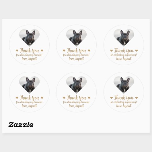 Aangepaste Foto Hond Trouwgunst Stickers (Vel)