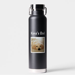 Aangepaste foto hond vader huisdier liefhebber moe waterfles
