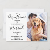 Aangepaste foto-hond van Honor Pet Wedding Save The Date (Voorkant)
