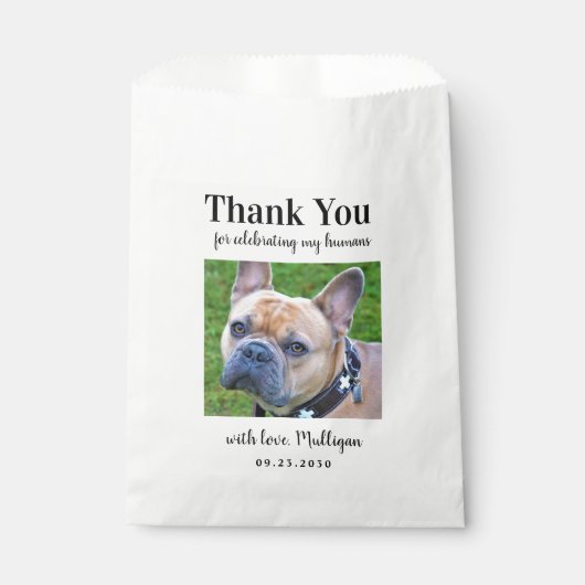 Aangepaste foto Hondenliefhebber dank u huisdier d Bedankzakje (Voorkant)