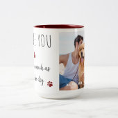 Aangepaste Foto Hondenliefhebber Funny Love Valent Tweekleurige Koffiemok (Center)