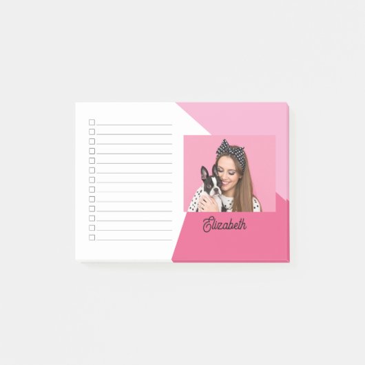 Aangepaste foto Hondenliefhebber naam checklist Post-it® Notes (Voorkant)
