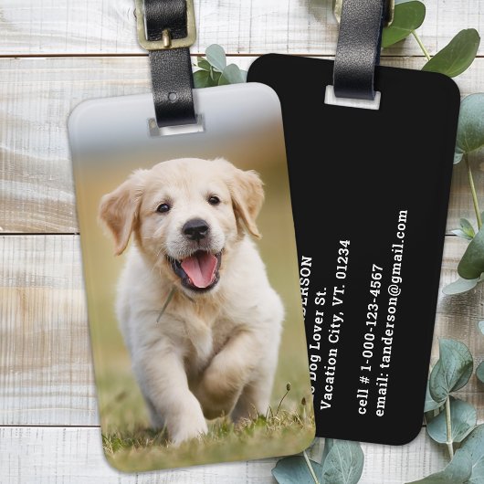 Aangepaste Foto Hondenliefhebber Pet Puppy Geperso Bagagelabel