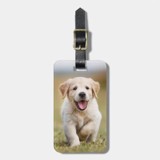 Aangepaste Foto Hondenliefhebber Pet Puppy Geperso Bagagelabel (Voorkant verticaal)