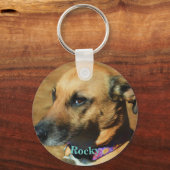 Aangepaste foto Hondenliefhebber toetsenbord Sleutelhanger (Achterkant)