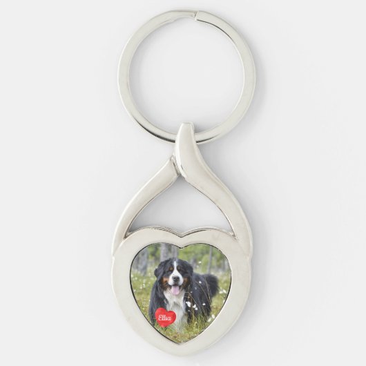Aangepaste foto Hondenliefhebber toetsenbord Sleutelhanger (Voorkant)