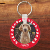 Aangepaste foto Hondenliefhebber toetsenbord Sleutelhanger (Voorkant)
