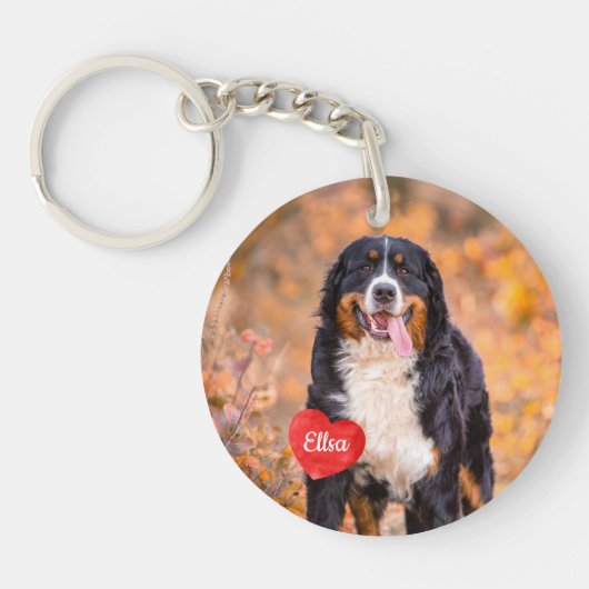 Aangepaste foto Hondenliefhebber toetsenbord Sleutelhanger (Voorkant)