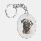 Aangepaste foto Hondenliefhebber toetsenbord Sleutelhanger (Voorkant Links)