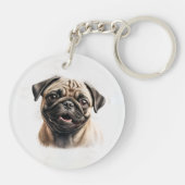 Aangepaste foto Hondenliefhebber toetsenbord Sleutelhanger (Achterkant)