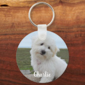 Aangepaste foto Hondenliefhebber toetsenbord Sleutelhanger (Achterkant)