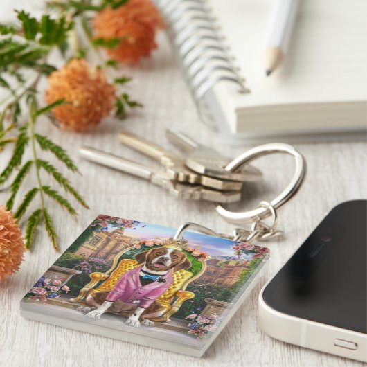 Aangepaste foto Hondenliefhebber toetsenbord Sleutelhanger (Voorkant Rechts)