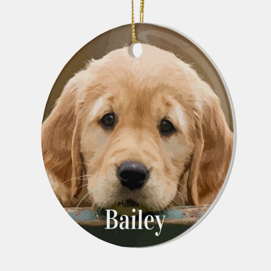 Aangepaste foto-Hondenliefhebber voor foto's Keramisch Ornament (Links)