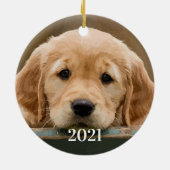 Aangepaste foto-Hondenliefhebber voor foto's Keramisch Ornament (Achterkant)