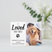 Aangepaste foto-hondenweddenschap bespaart de datu aankondigingskaart (Staand voorkant)