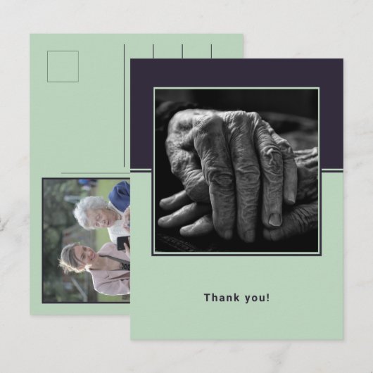 Aangepaste foto hoofdzorgverlener bedankt briefkaart (Voorkant / Achterkant)