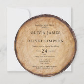 Aangepaste foto hout boom stomp schuur bruiloft kaart (Voorkant)