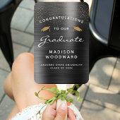 Aangepaste foto Houtskool Grijs Metallic Afstudere Handwaaier