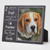Aangepaste foto huisdier hond Beagle herdenking Fotoplaat (Zijkant)