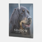 Aangepaste foto huisdier hond herdenking Kerstmis  Glas Ornament (Voorkant links)