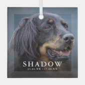 Aangepaste foto huisdier hond herdenking Kerstmis  Glas Ornament (Voorkant)