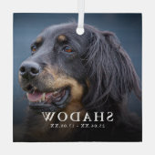 Aangepaste foto huisdier hond herdenking Kerstmis  Glas Ornament (Achterkant)