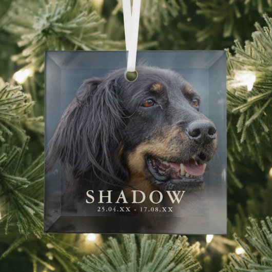 Aangepaste foto huisdier hond herdenking Kerstmis  Glas Ornament (Insitu)