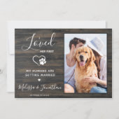 Aangepaste foto huisdier hond landelijke bruiloft kaart (Voorkant)