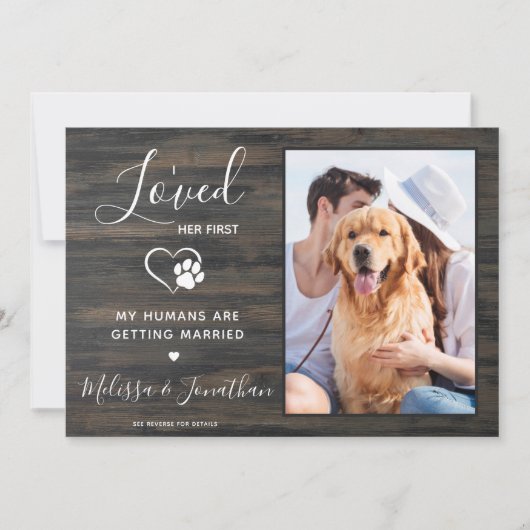 Aangepaste foto huisdier hond landelijke bruiloft kaart (Voorkant)