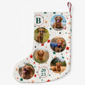 Aangepaste foto Huisdier Hond Retro Sterren Patroo Kleine Kerstsok (Achterkant)