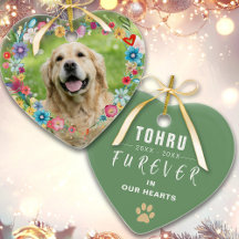 Aangepaste foto Huisdier Memorial Floral Heart Sha