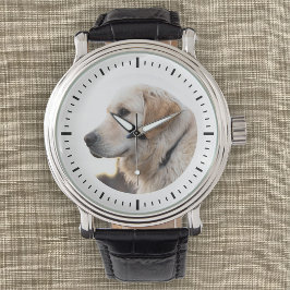 Aangepaste foto huisdier minimalistisch modern aan horloge