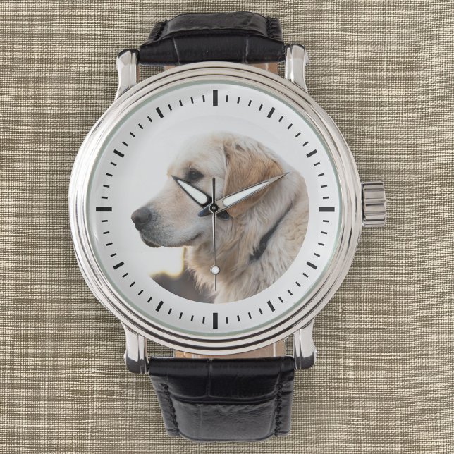 Aangepaste foto huisdier minimalistisch modern aan horloge (Creator heeft geüpload)