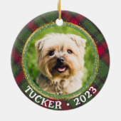 Aangepaste foto Huisdier naam Jaar Kerstmis Orname Keramisch Ornament (Achterkant)