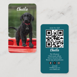 Aangepaste foto huisdier puppy hond sociale media  visitekaartje