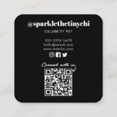 Aangepaste foto huisdier sociale media QR-code Vierkante Visitekaartje (Achterkant)