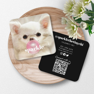 Aangepaste foto huisdier sociale media QR-code Vierkante Visitekaartje