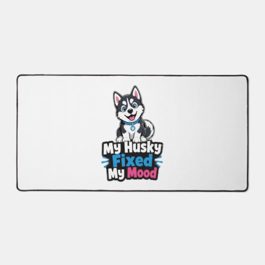 Aangepaste foto Husky-hond Husky verbeterde mijn s Bureaumat (Voorkant)