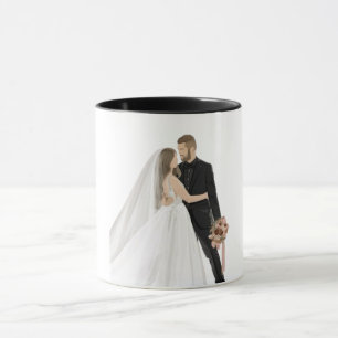 Aangepaste foto huwelijks koffiemok - Elegante bru Mok