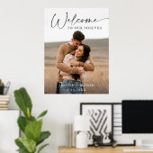 Aangepaste foto-huwelijks-welkomstposter poster (Thuiskantoor)