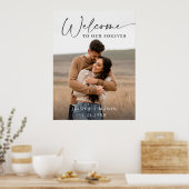 Aangepaste foto-huwelijks-welkomstposter poster (Keuken)