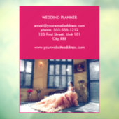 Aangepaste foto huwelijksbedrijf roze raamsticker (Vel 3)