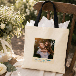 Aangepaste foto huwelijksgeschenk Bruid & Bruidego Tote Bag