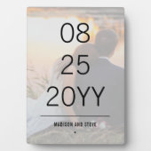 Aangepaste foto huwelijksjubileum datum elegant fotoplaat (voorkant)
