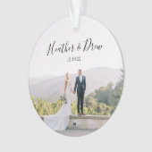 Aangepaste foto huwelijkskerstdag ornament (voorkant)